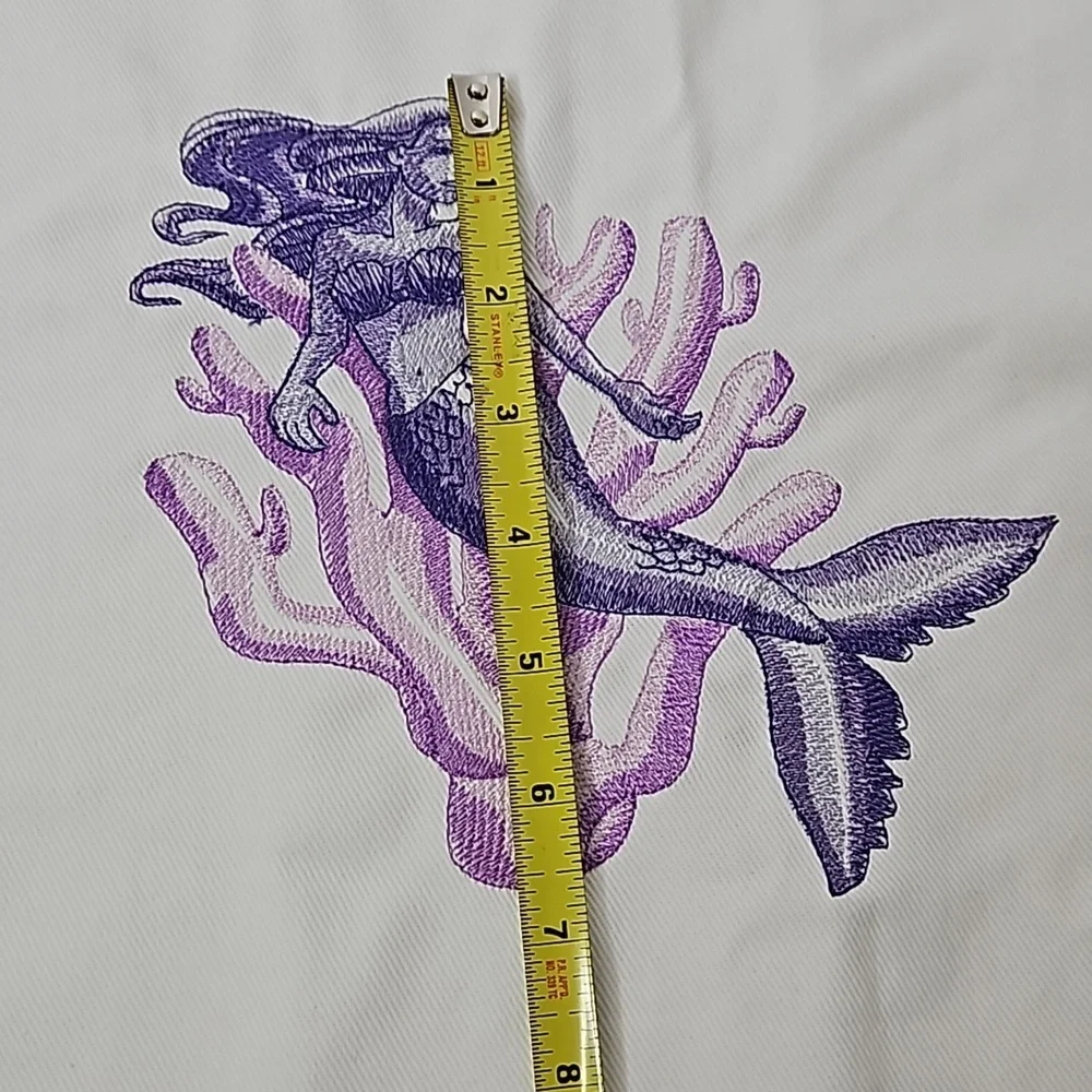 Machine Embroidered Purple Mermaid Sample Panel - Picture 6 of 6